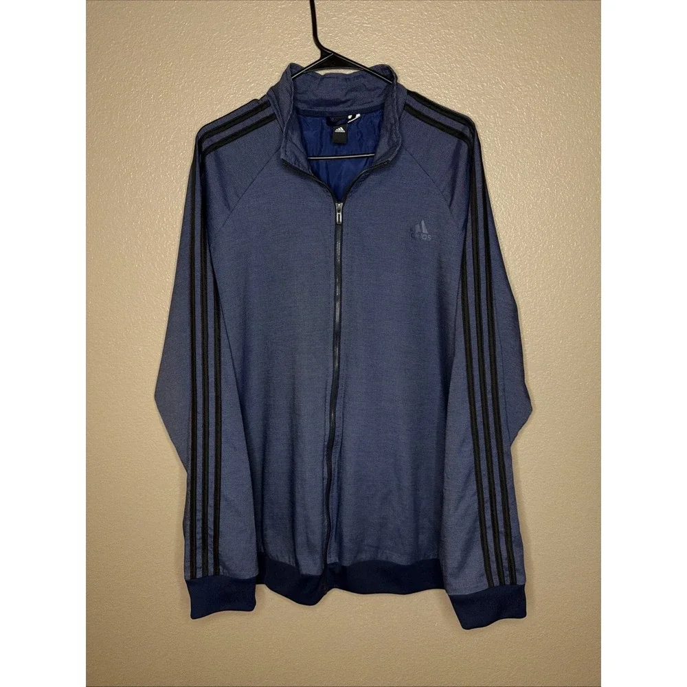 Adidas Blue Mens Sport  Double Lined Jacket 2XL  Really Nice